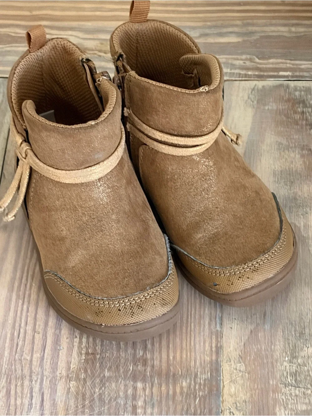 Stride Rite Toddler Leather Ankle Zip Booties